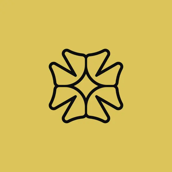 Abstraktní Elegantní Symbol Křížové Hvězdy Logo — Stockový vektor