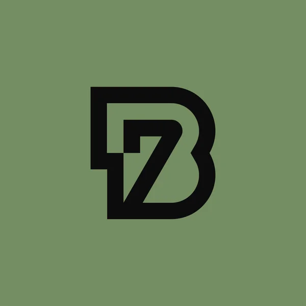 首字母B和数字7合并在一起 B7或7B标志 — 图库矢量图片