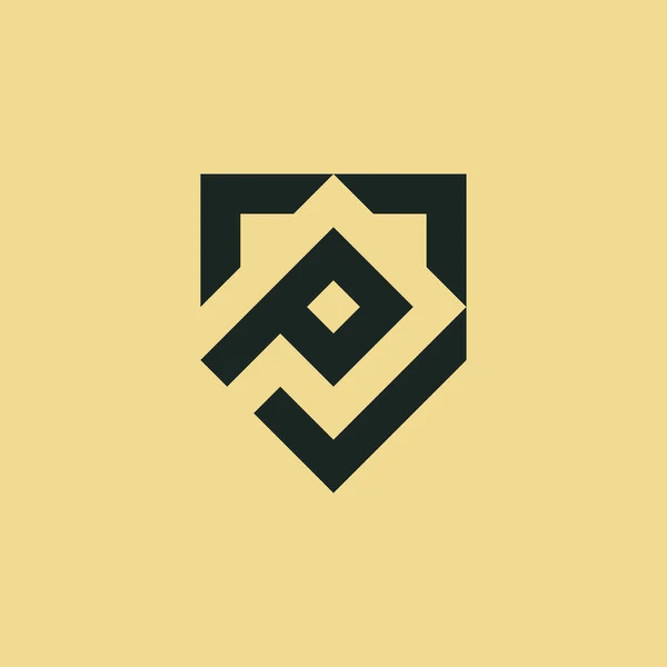 Letra Inicial Escudo Logotipo Seguridad — Archivo Imágenes Vectoriales