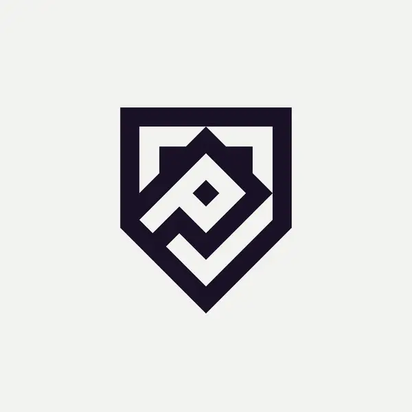 Początkowe Logo Zabezpieczenia Tarczy — Wektor stockowy
