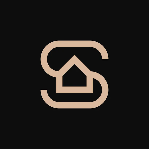 Moderní Písmeno Dům Logo — Stockový vektor