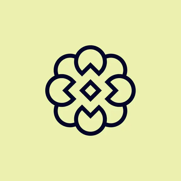 Soyut Çiçek Çekirdekli Teknoloji Logosu — Stok Vektör