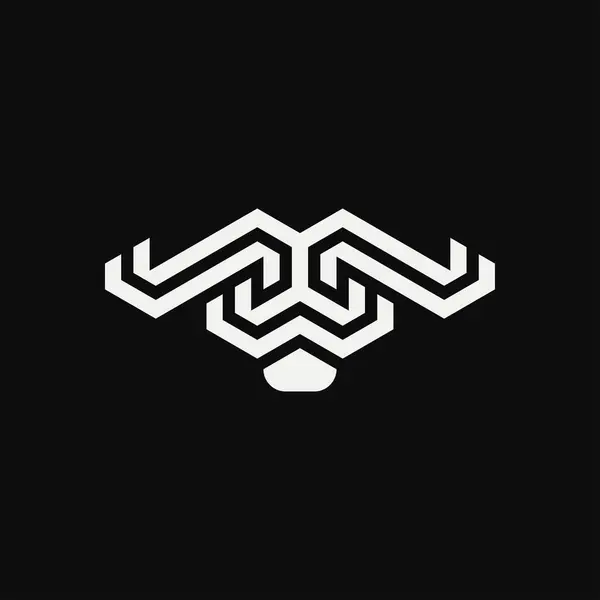 Абстрактний Логотип Ліній Голови Буйвола — стоковий вектор