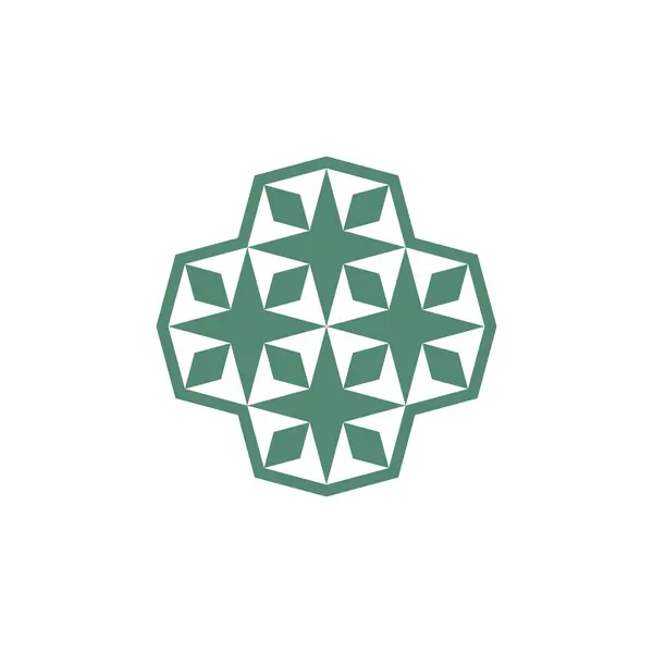 Abstraktní Přeškrtnuté Logo Sněhové Vločky — Stockový vektor