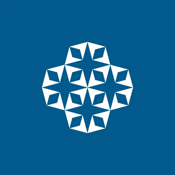 Abstracto Copo Nieve Estrella Cruzada Logo — Archivo Imágenes Vectoriales