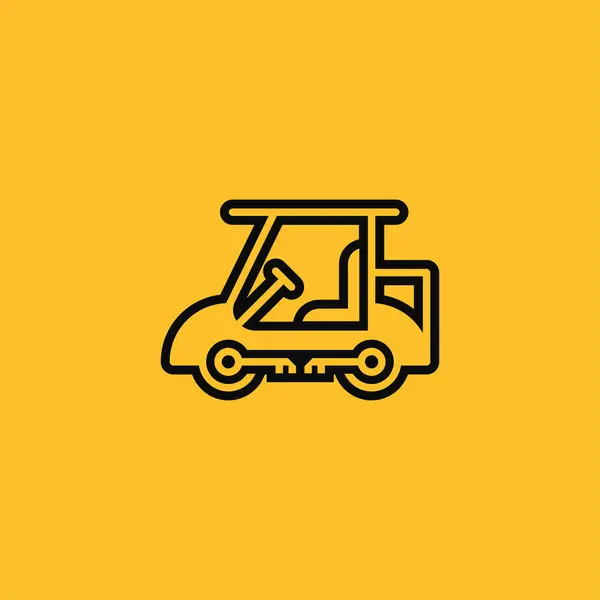 Wózek Golfowy Połączeniu Kluczem Opony Nowoczesne Logo — Wektor stockowy
