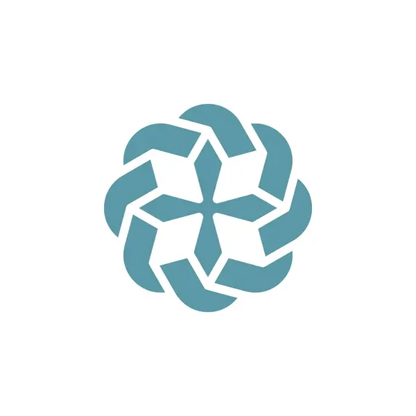 スター統一コミュニティ 幾何学的な花のロゴ — ストックベクタ