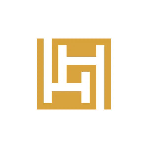 Semplice Lettera Quadrata Logo Monogramma — Vettoriale Stock