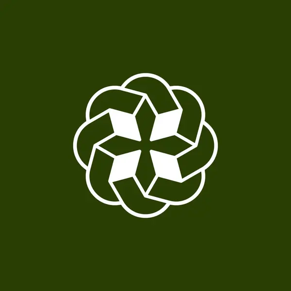 Estrela Comunidade Unida Logotipo Flor Geométrica — Vetor de Stock