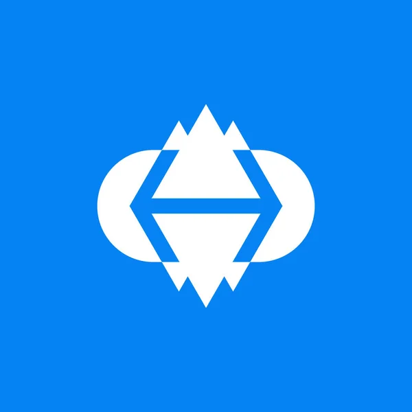 Moderní Horský Odraz Šipka Logo — Stockový vektor
