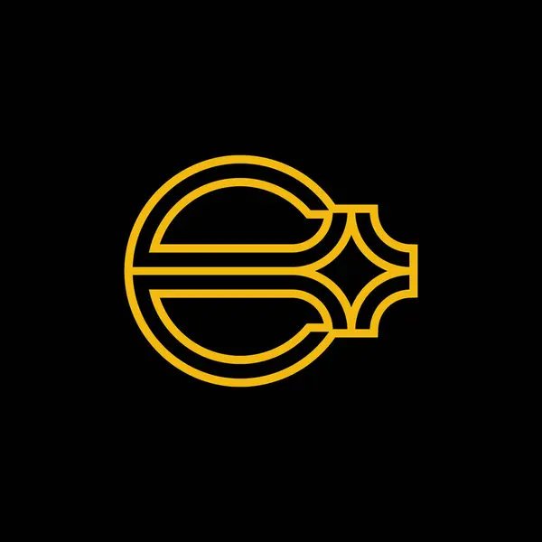 Elegante Letra Inicial Estrella Logo — Vector de stock