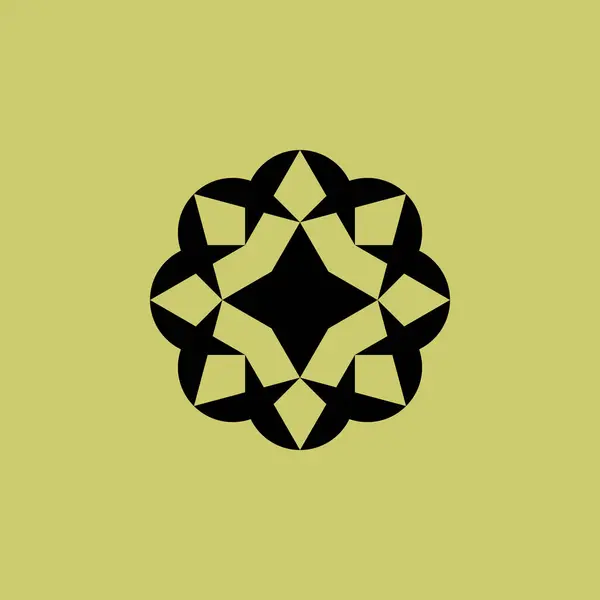 Logotipo Tecnologia Estrela Flor Geométrica — Vetor de Stock