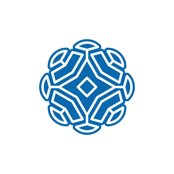 抽象的な幾何学的な星の花現代ロゴ — ストックベクタ