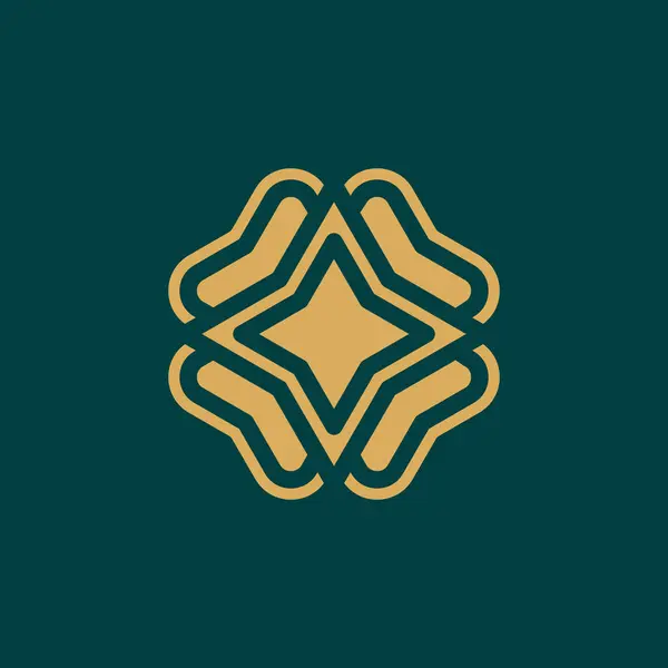 Logotipo Estrela Trevo Natural Moderno — Vetor de Stock