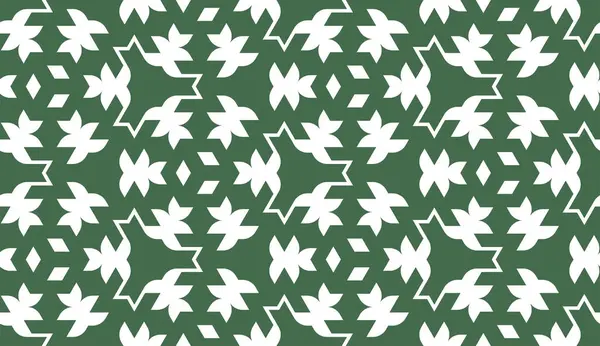 Abstrato Geométrico Verde Floral Sem Costura Padrão — Vetor de Stock