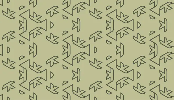 抽象的简单绿色金线无缝图案 — 图库矢量图片