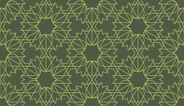 Abstrakte Elegante Grüne Natürliche Linien Nahtloses Muster — Stockvektor