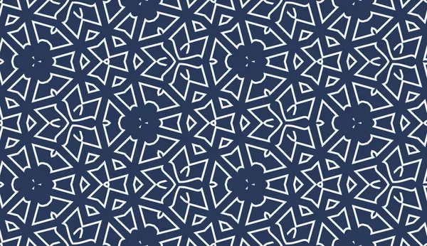 Abstrait Moderne Bleu Lignes Aléatoires Motif Sans Couture — Image vectorielle