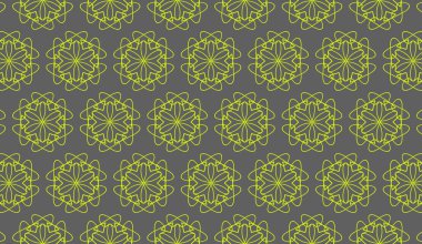 Soyut lüks zarif yeşil ve gri çiçekli dikişsiz desen