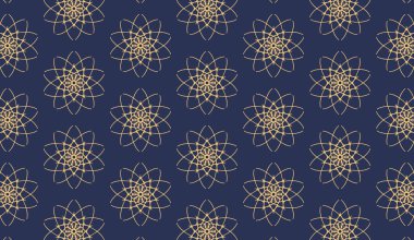 Soyut lüks, zarif, beyaz ve koyu mavi, dikişsiz desen.