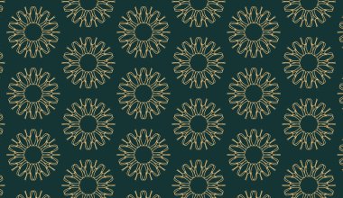 Soyut lüks zarif sarı ve koyu yeşil çiçekli desenler.