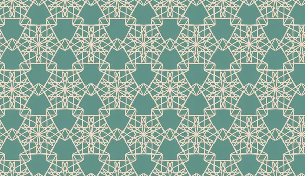 Abstract Luxury Elegant Cream Teal Green Floral Seamless Pattern — Stock Vector
