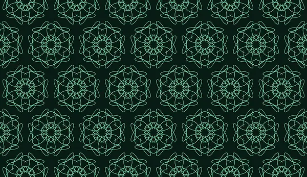 Abstraktes Luxuriöses Elegantes Teal Green Und Dunkelgrünes Florales Nahtloses Muster — Stockvektor