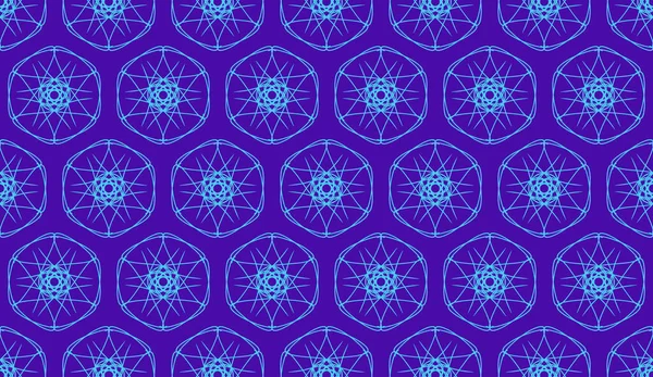 华贵典雅的蓝紫色花无缝图案 — 图库矢量图片