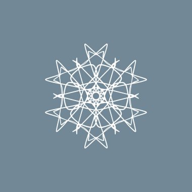 Soyut beyaz ve gri mandala logosu. Zarif ve lüks bir sembol için uygun.