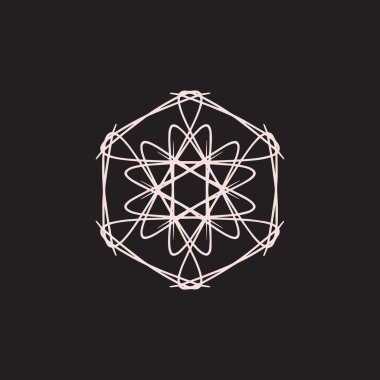 Soyut pembe ve koyu kahverengi mandala logosu. Zarif ve lüks bir sembol için uygun.