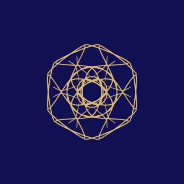 Soyut altın ve donanma mandala logosu. Zarif ve lüks bir sembol için uygun.