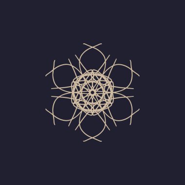 Soyut krem ve koyu kahverengi mandala logosu. Zarif ve lüks bir sembol için uygun.