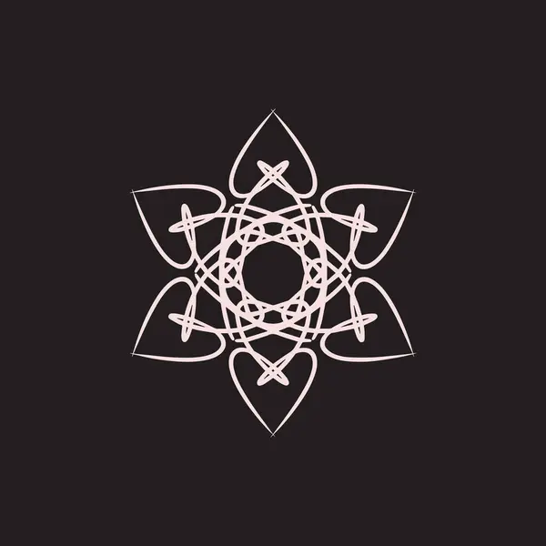 Logotipo Abstracto Mandala Floral Rosa Marrón Oscuro Adecuado Para Símbolo — Archivo Imágenes Vectoriales
