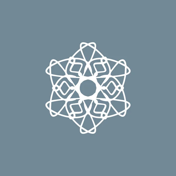Logotipo Abstracto Mandala Floral Blanco Gris Adecuado Para Símbolo Ornamental — Vector de stock