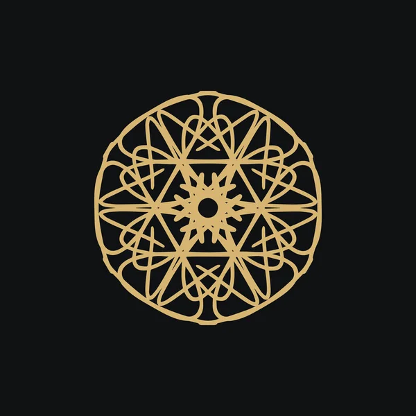 Logotipo Abstracto Mandala Floral Oro Marrón Oscuro Adecuado Para Símbolo — Archivo Imágenes Vectoriales