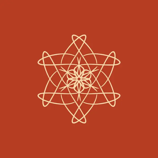 Crema Abstracta Logo Mandala Floral Marrón Naranja Adecuado Para Símbolo — Archivo Imágenes Vectoriales
