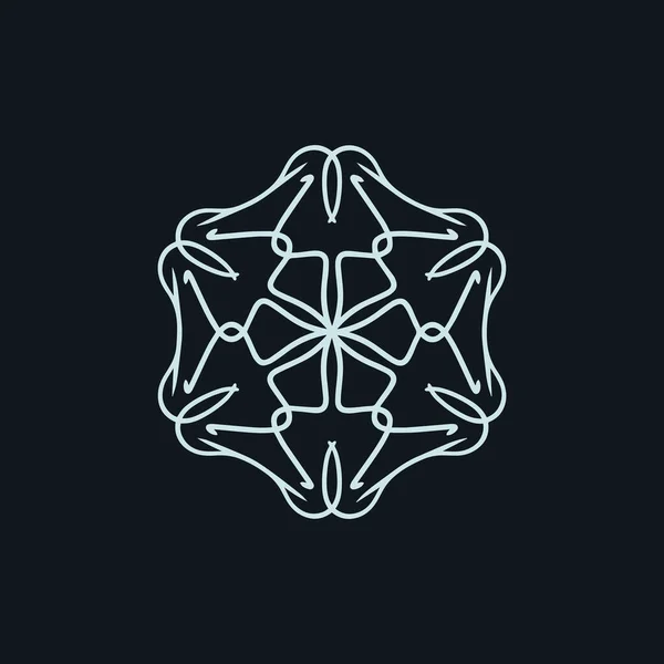 Abstrait Bleu Gris Noir Floral Mandala Logo Adapté Pour Élégant — Image vectorielle