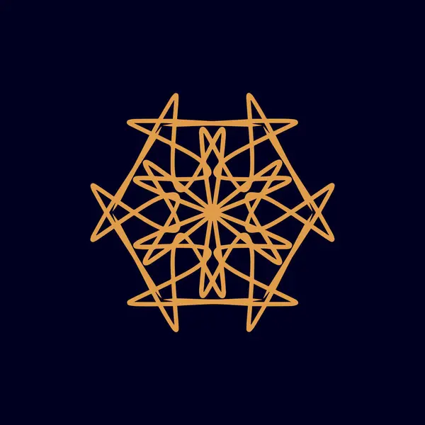 Soyut Kahverengi Koyu Mavi Mandala Logosu Zarif Lüks Bir Sembol — Stok Vektör