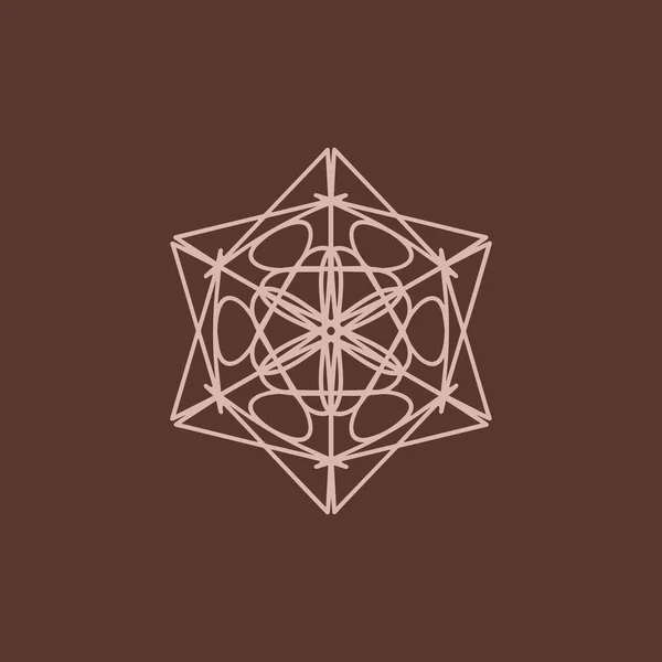 Creme Abstrato Logotipo Mandala Floral Marrom Apropriado Para Símbolo Ornamental — Vetor de Stock