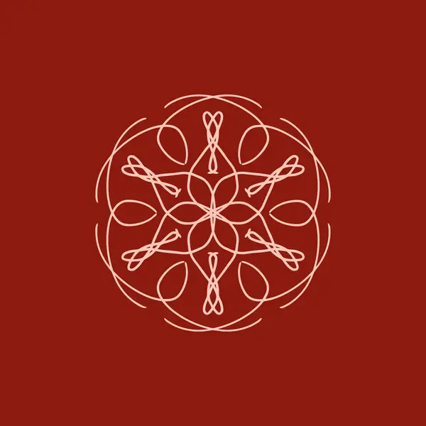 Abstracto Logotipo Mandala Floral Rosa Marrón Adecuado Para Símbolo Ornamental — Archivo Imágenes Vectoriales