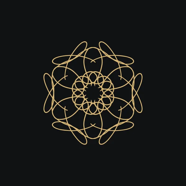 Logotipo Abstracto Mandala Floral Oro Marrón Oscuro Adecuado Para Símbolo — Archivo Imágenes Vectoriales