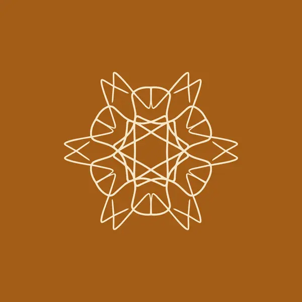 Crema Abstracta Logo Mandala Floral Marrón Chocolate Adecuado Para Símbolo — Archivo Imágenes Vectoriales