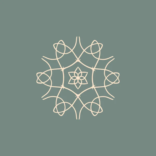 Crema Abstracta Logotipo Mandala Floral Verde Salvia Adecuado Para Símbolo — Archivo Imágenes Vectoriales