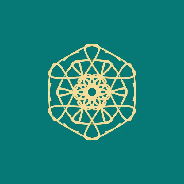 Abstracto Amarillo Claro Verde Logotipo Floral Mandala Adecuado Para Símbolo — Archivo Imágenes Vectoriales