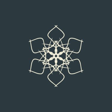 Soyut açık sarı ve koyu gri mandala logosu. Zarif ve lüks bir sembol için uygun.