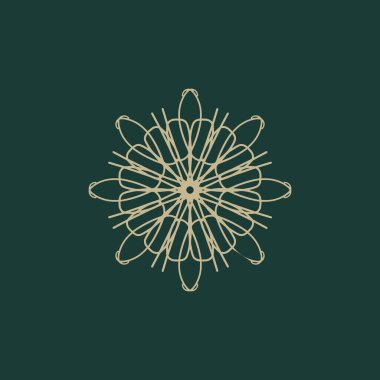 Soyut altın ve yeşil mandala logosu. Zarif ve lüks bir sembol için uygun.