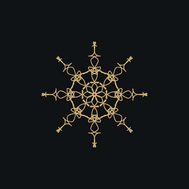 Soyut altın ve koyu kahverengi mandala logosu. Zarif ve lüks bir sembol için uygun.