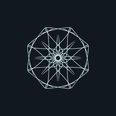 Soyut mavi gri ve siyah mandala logosu. Zarif ve lüks bir sembol için uygun.