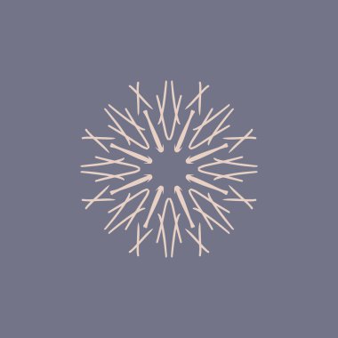 Soyut şeftali ve mor gri mandala logosu. Zarif ve lüks bir sembol için uygun.