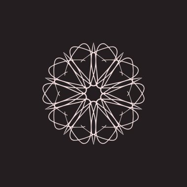 Soyut pembe ve koyu kahverengi mandala logosu. Zarif ve lüks bir sembol için uygun.